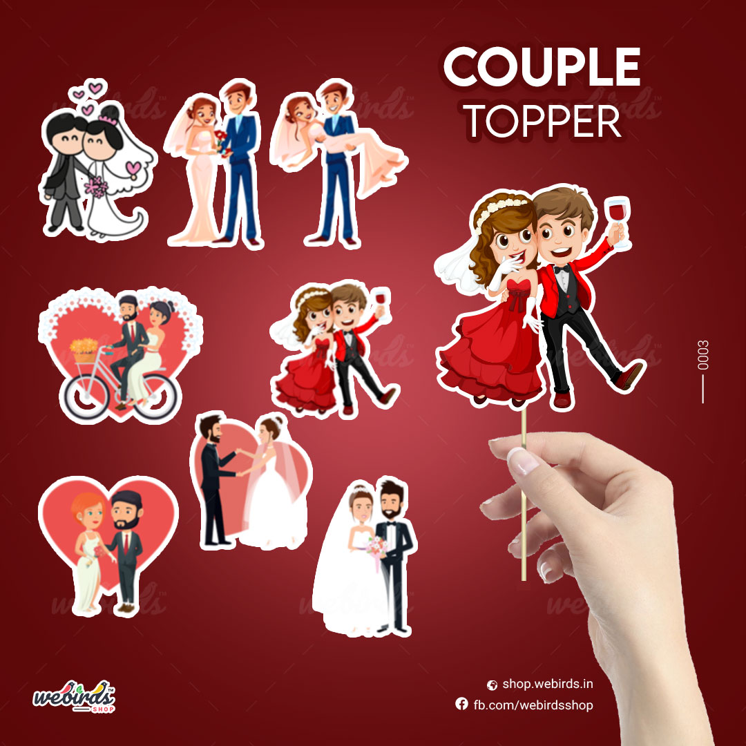 Golden 12 Pcs Couple Cake Topper, Packaging Type: Box at Rs 5/piece in New  Delhi